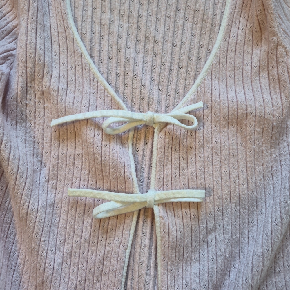 Sincerely Jules Pink Ribbed Cardigan- Size Large - Picture 3 of 6
